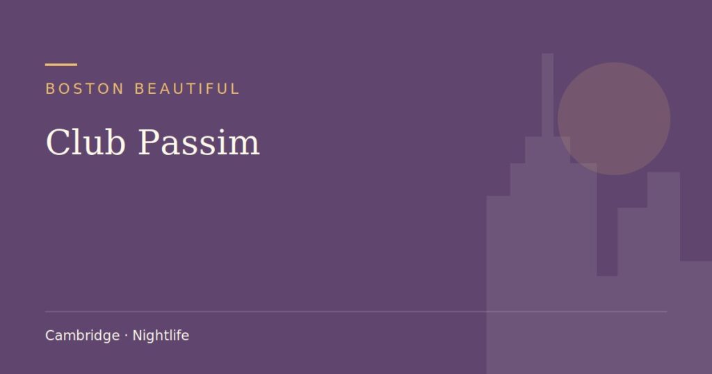 Club Passim — Boston Beautiful guide cover (illustration)
