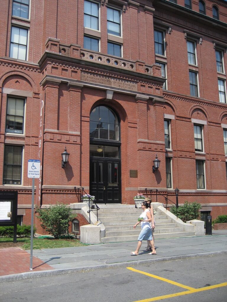 Harvard University, Cambridge, Massachusetts. Entrance to Peabody Museum of Anthropology & Ethnology