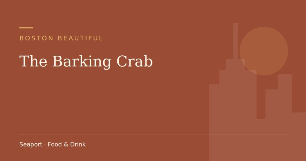 The Barking Crab — Boston Beautiful guide cover (illustration)